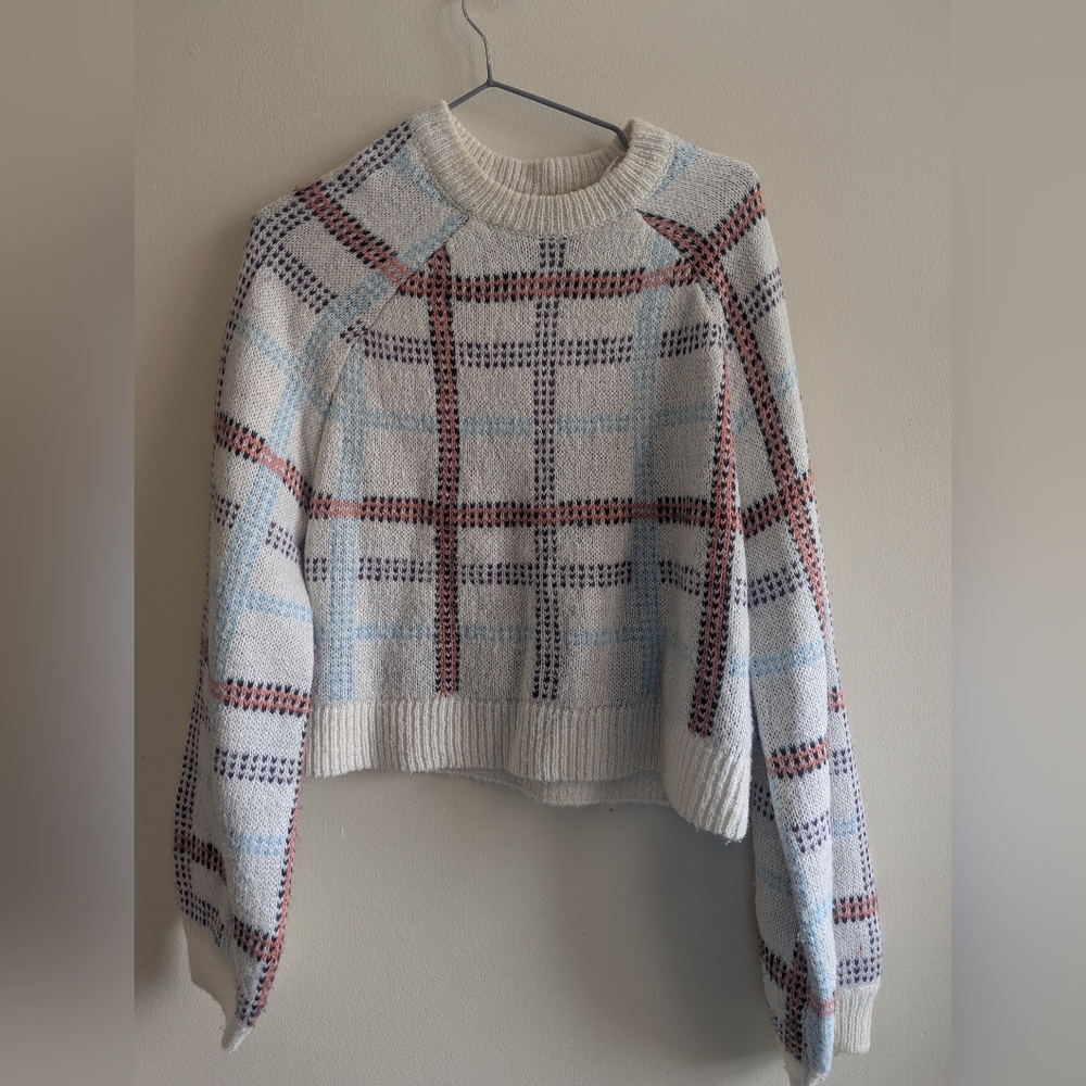 Plaid Knit Sweater - Multicolor